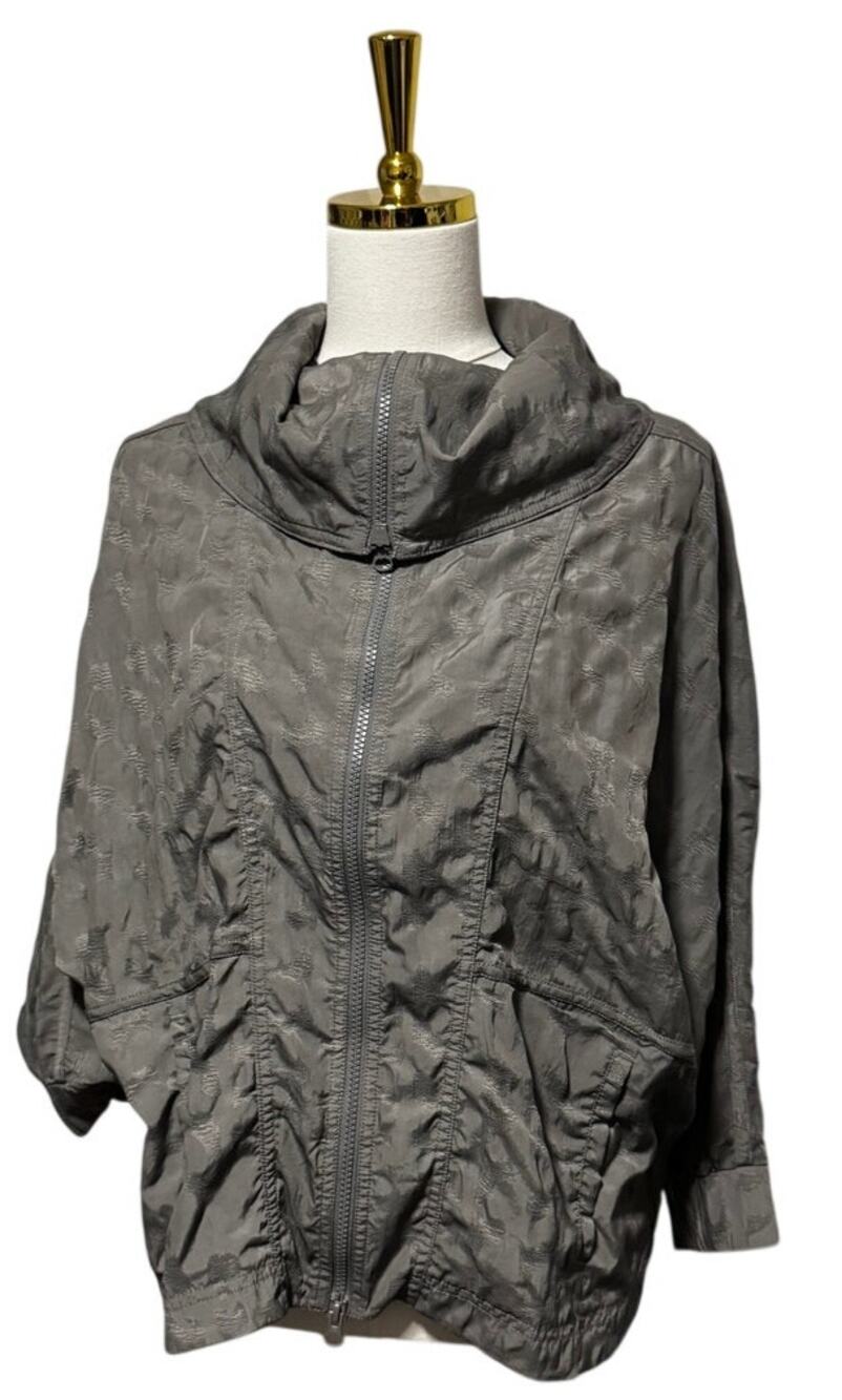 Adidas by Stella McCartney Grey Textured Hooded Jacket, Size S/M (Oversized Fit)